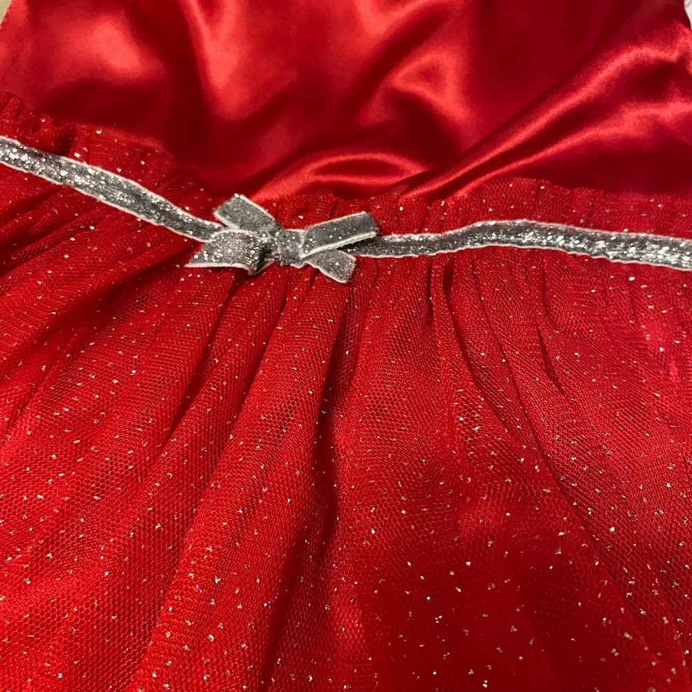 Nannette Baby Girl 2pc. White Sparkly Coat/Red Dress - Picture 10 of 15